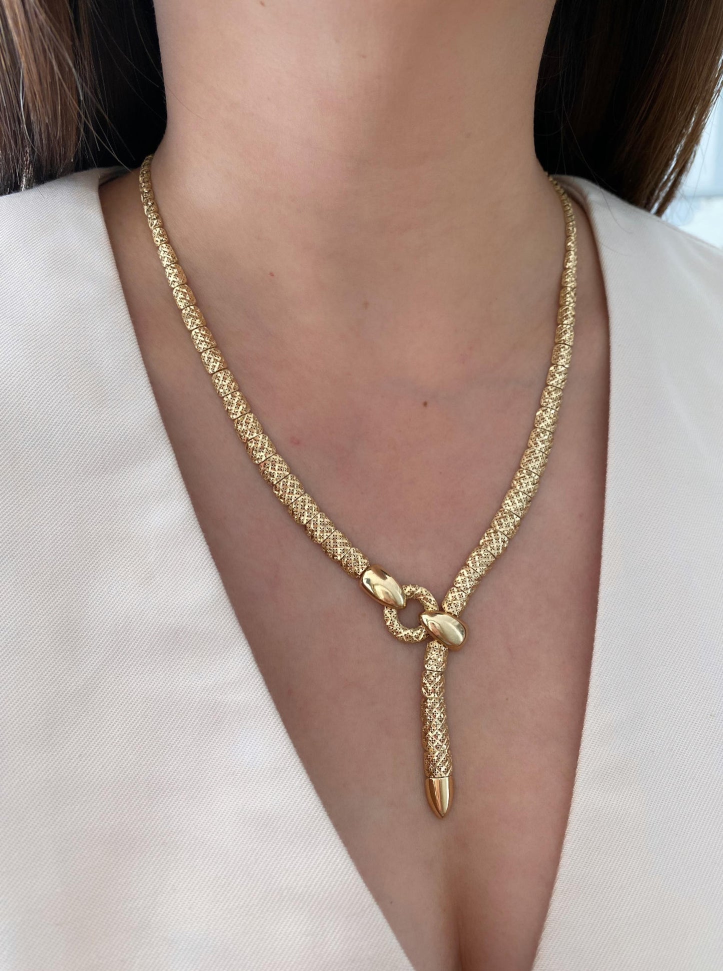 Celestial Cut Lariat Statement Necklace