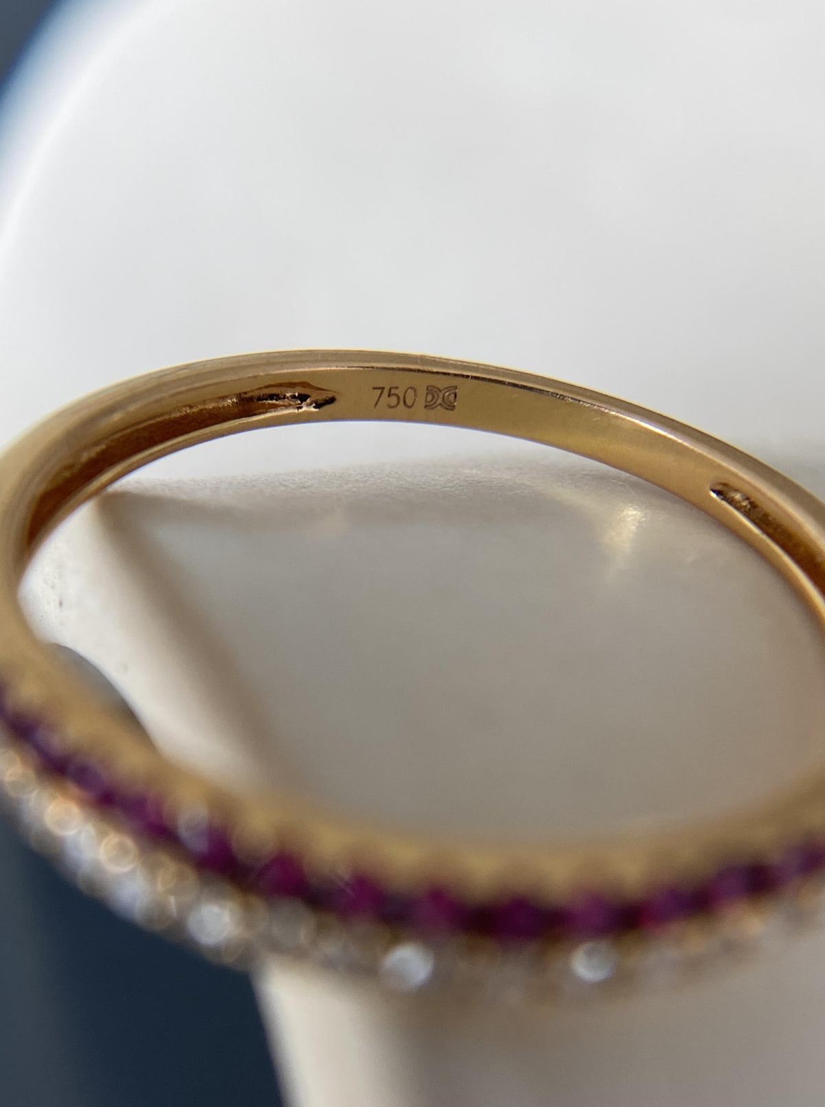 Ruby & Diamond Black Rhodium Band
