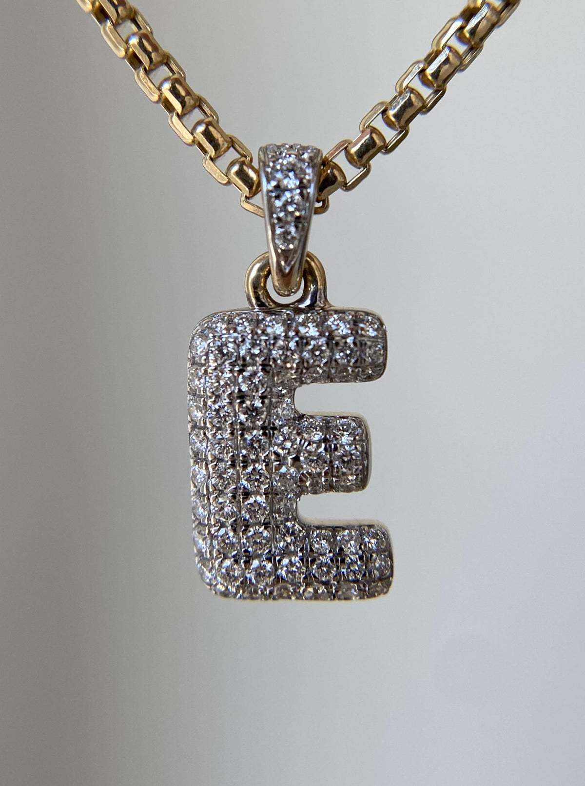 Letter "E" Diamond Charm