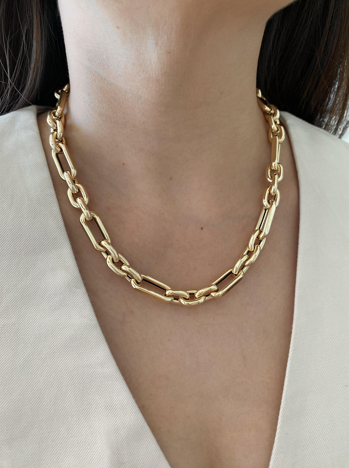14K Oval and Triple Oval Link Chain