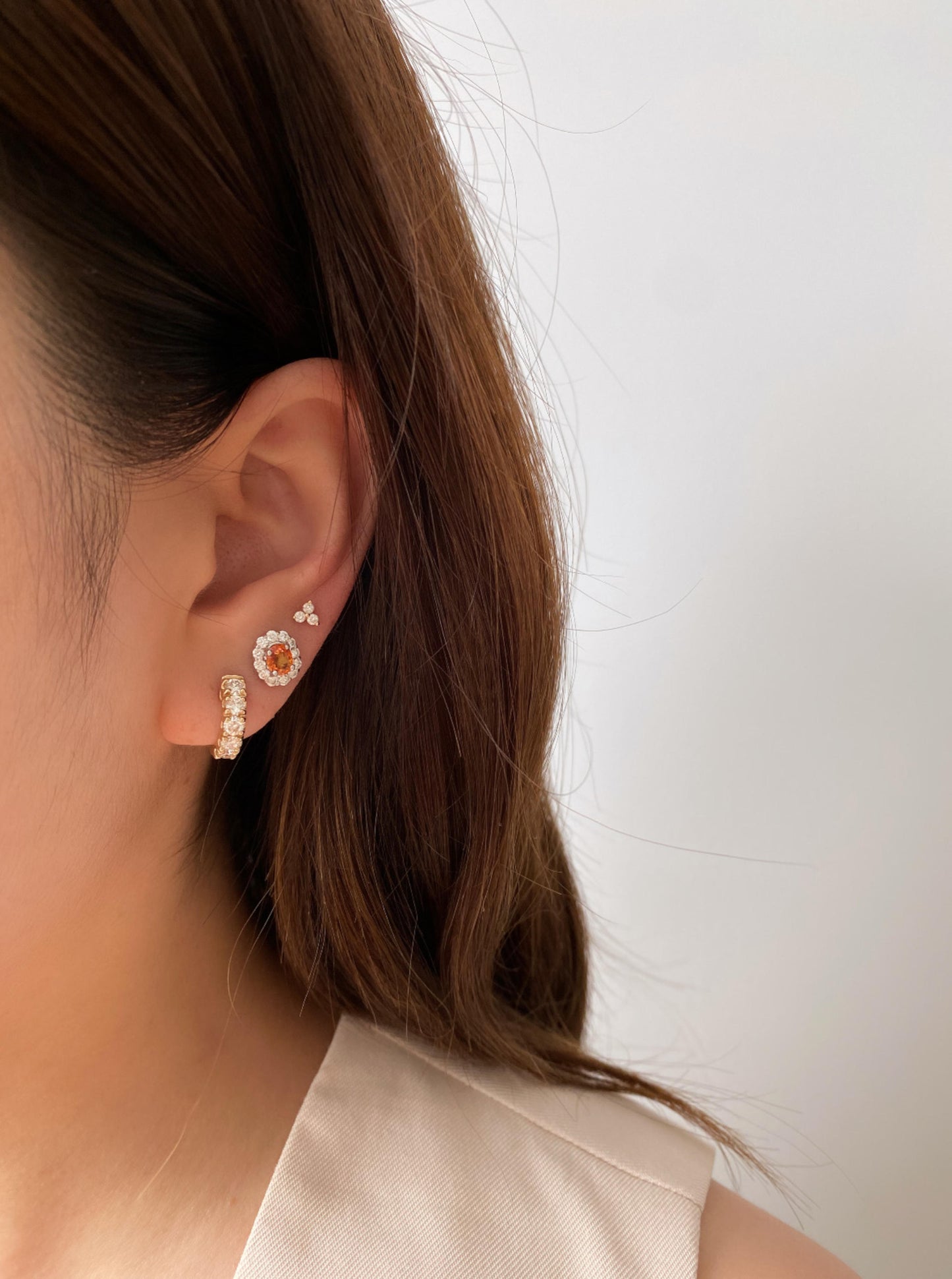 Orange Sapphire Studs
