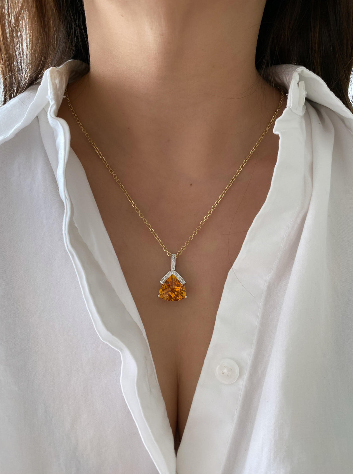 Estate Citrine Statement Pendant