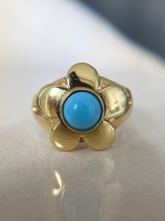 Floral Turquoise Ring