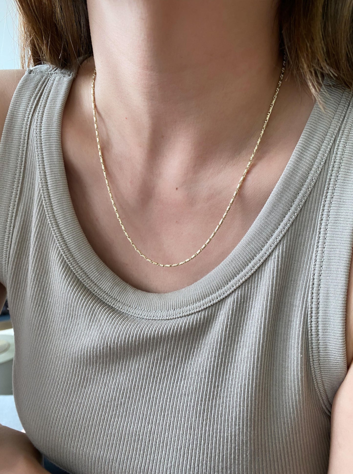 Beaded Diamond Cut Chain (18")
