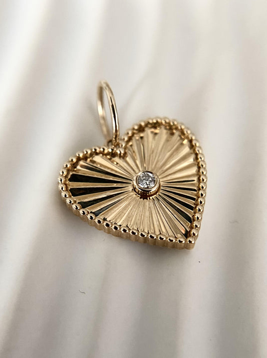 Heart Diamond Cut Charm