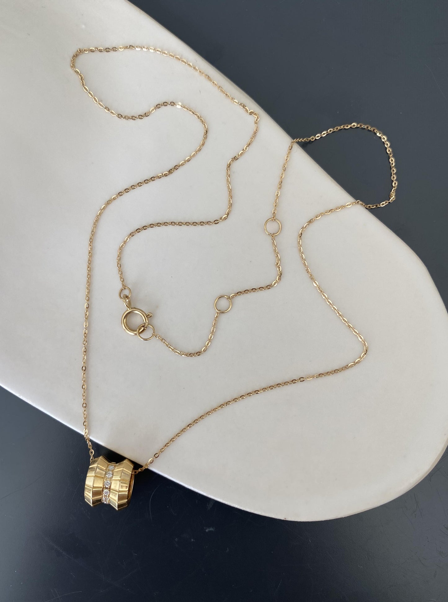 18K Diamond Roller Necklace