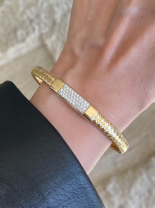 Flexible Woven Diamond Bangle