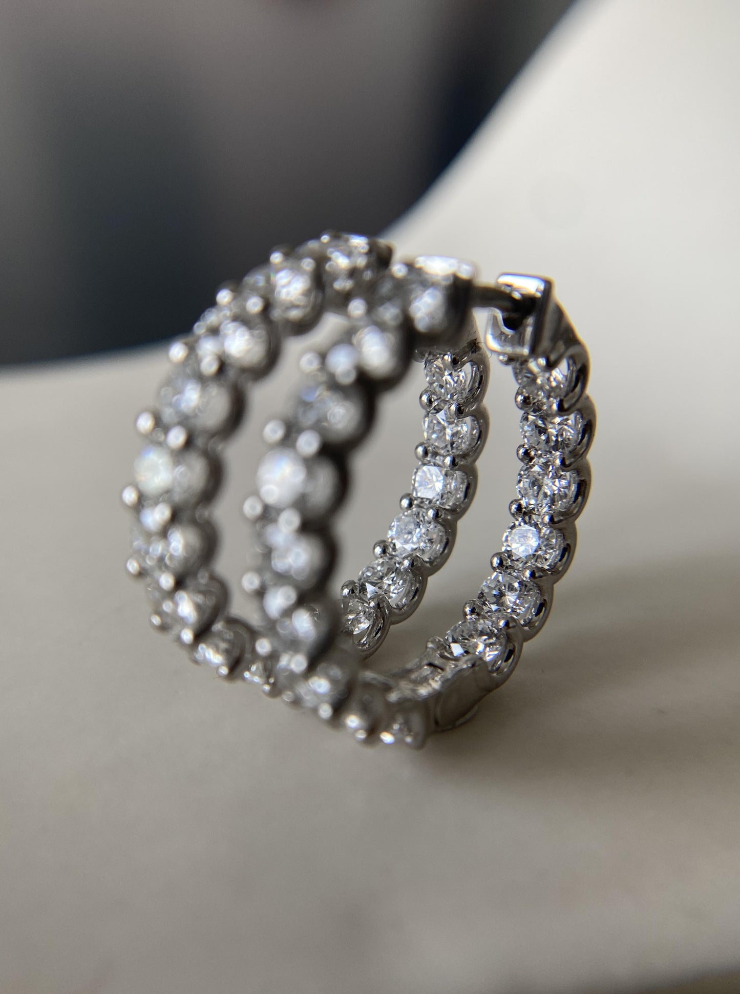 Lab Diamond In & Out Hoops