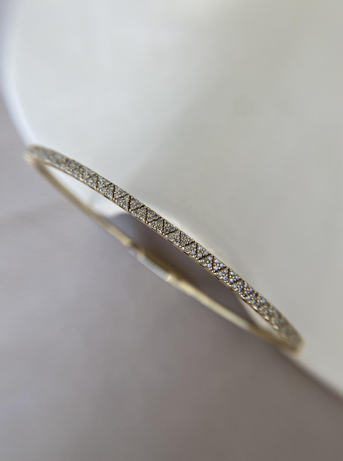 14K Diamond triangular Bangle