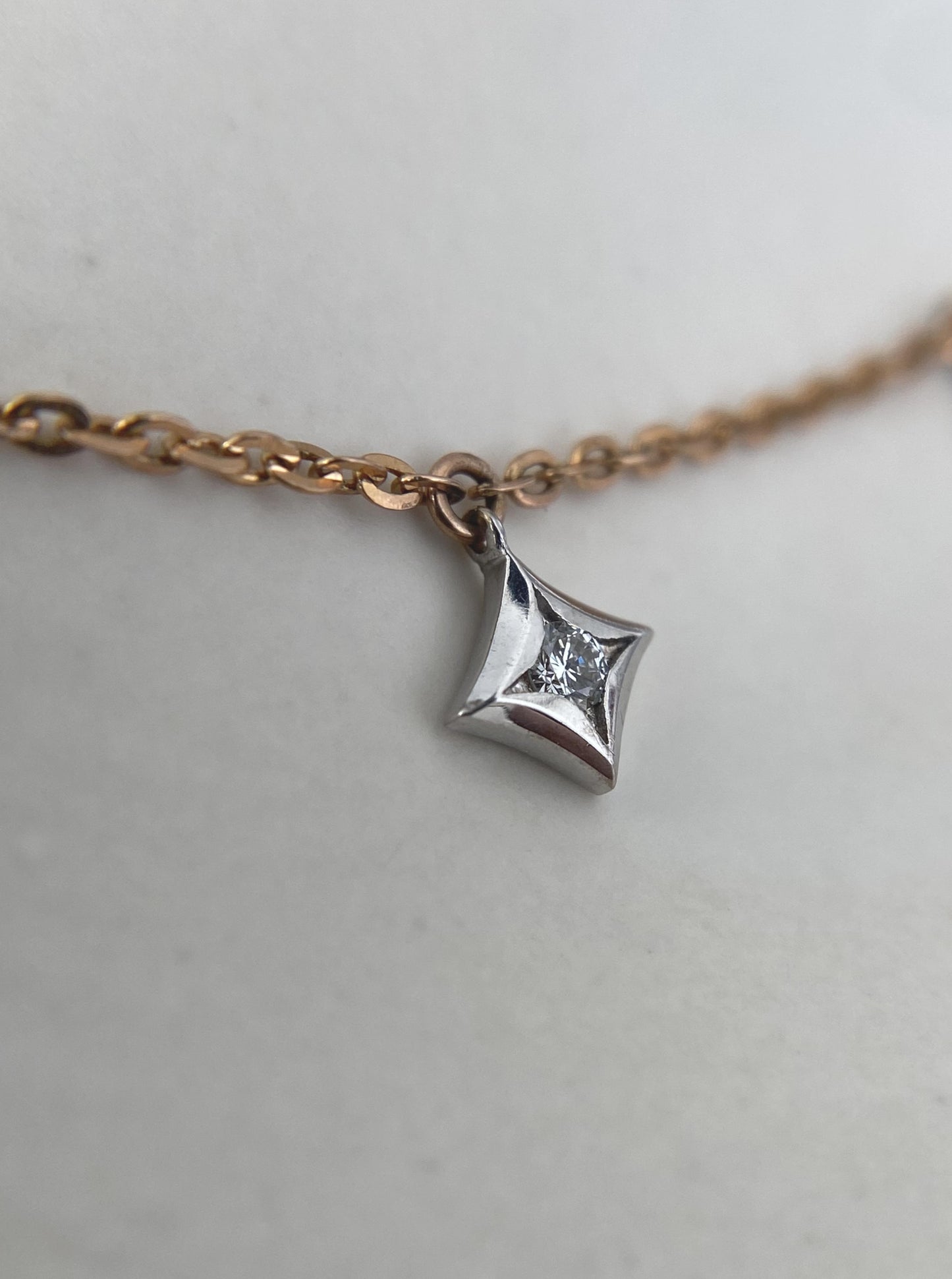 Celestial Drop Diamond Star Necklace (Rose Gold)