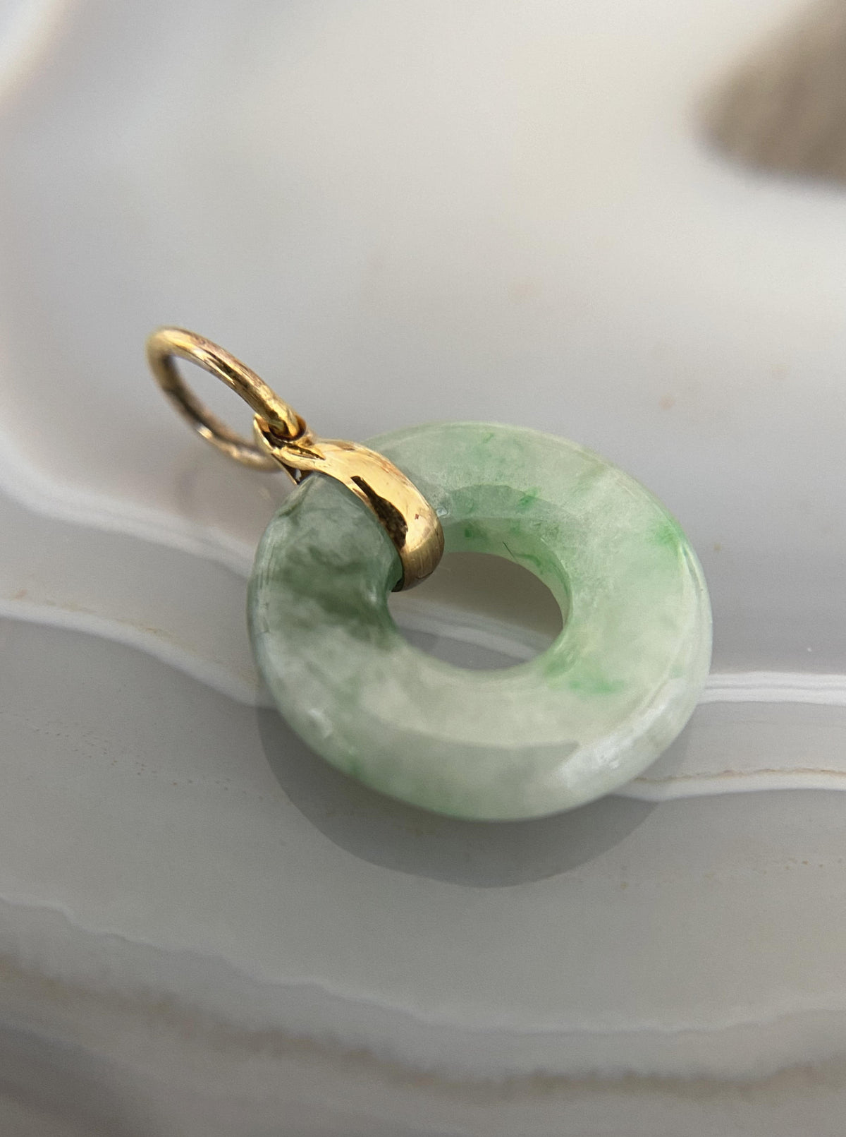 Green Jade Coin Charm
