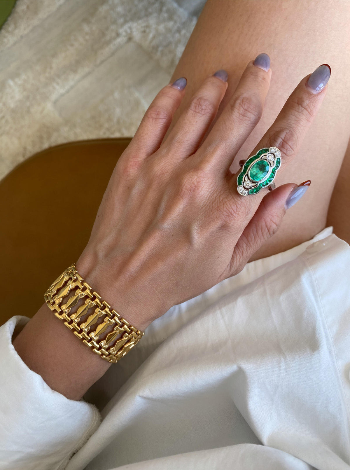 14K Vintage Cleopatra Bracelet