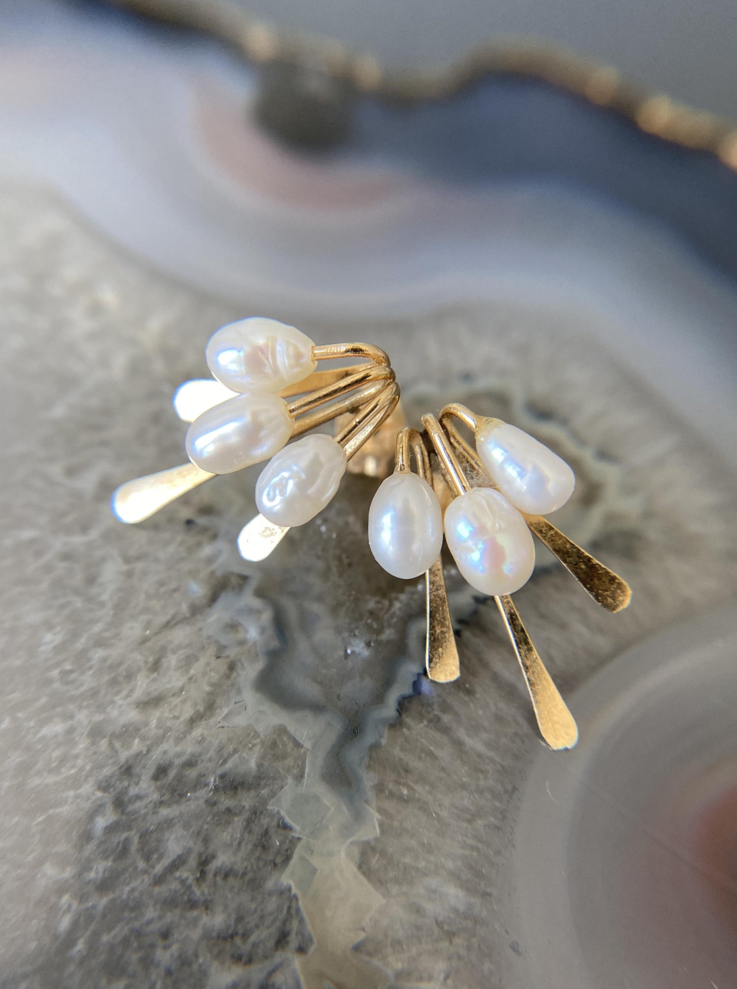 Vintage Rice Pearl Earrings