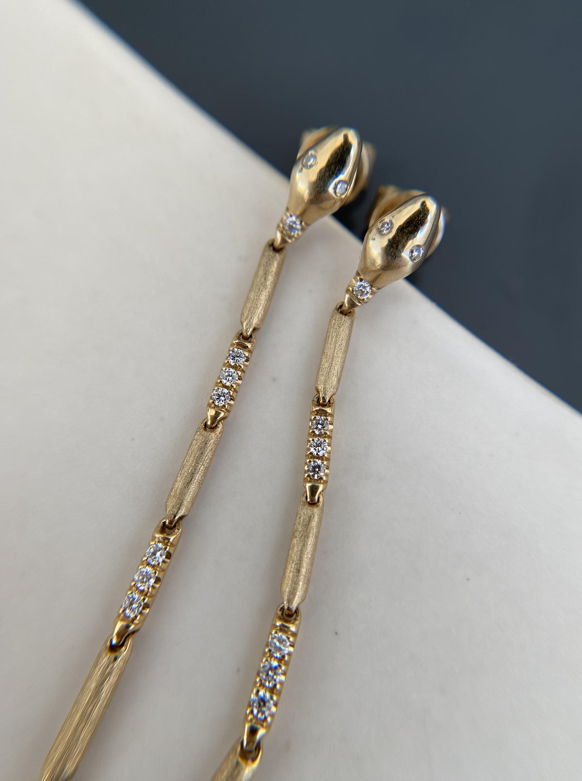 14K Snake Diamond Earrings