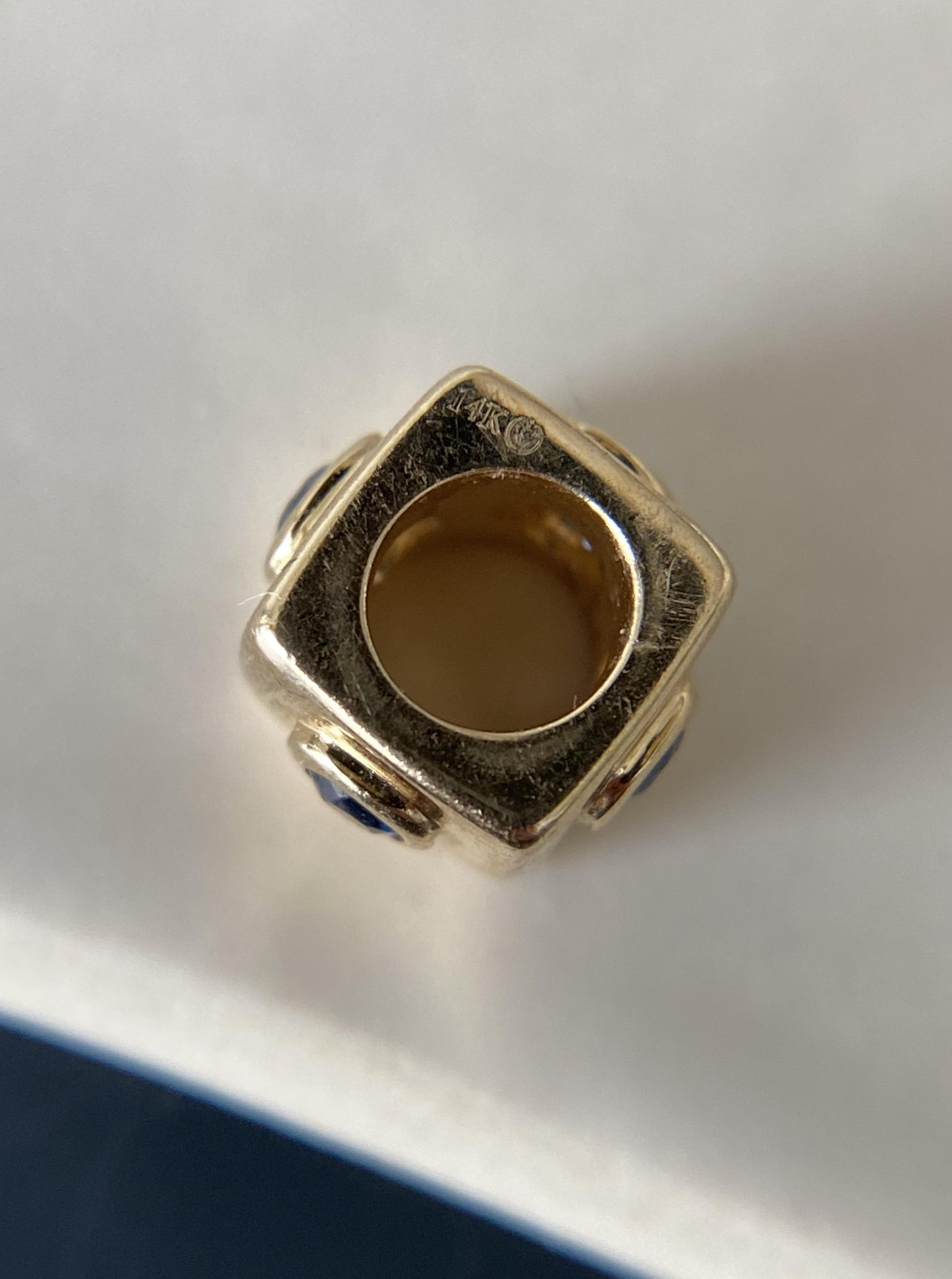 Sapphire Square Spacer Charm