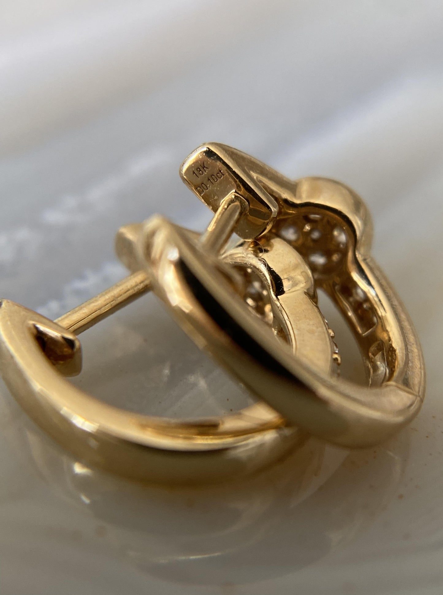Small Bezel Diamond Hoops