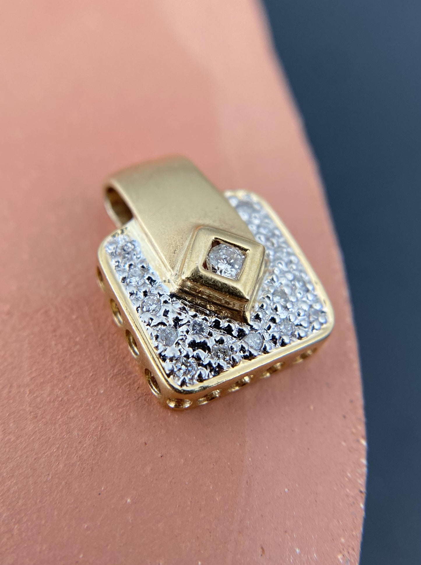 Vintage Diamond Square Charm