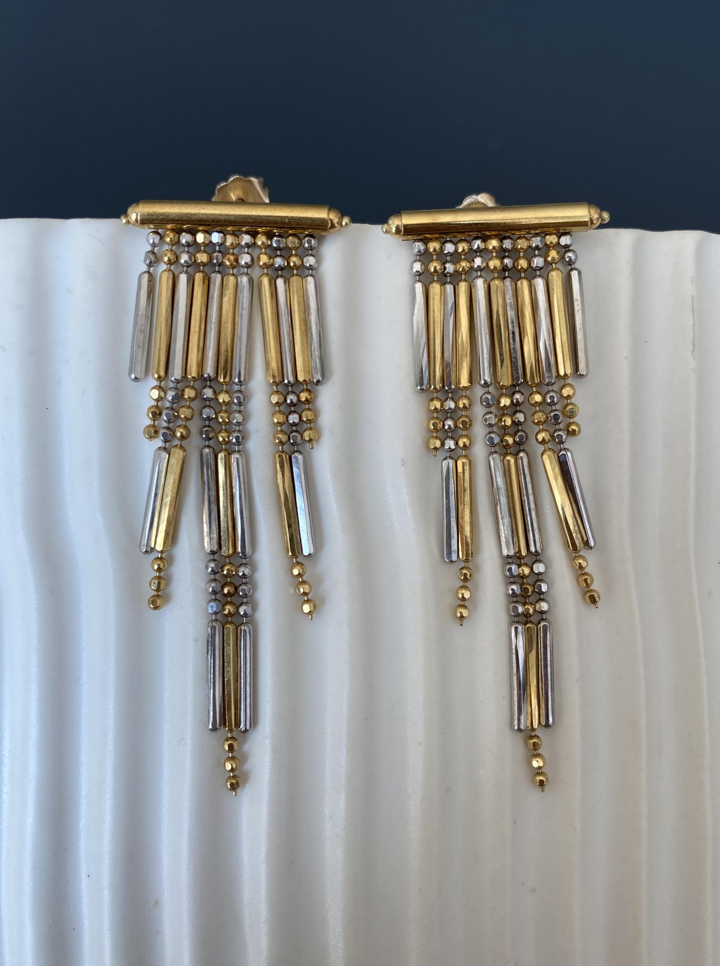 Mix Metal Tassel Earrings