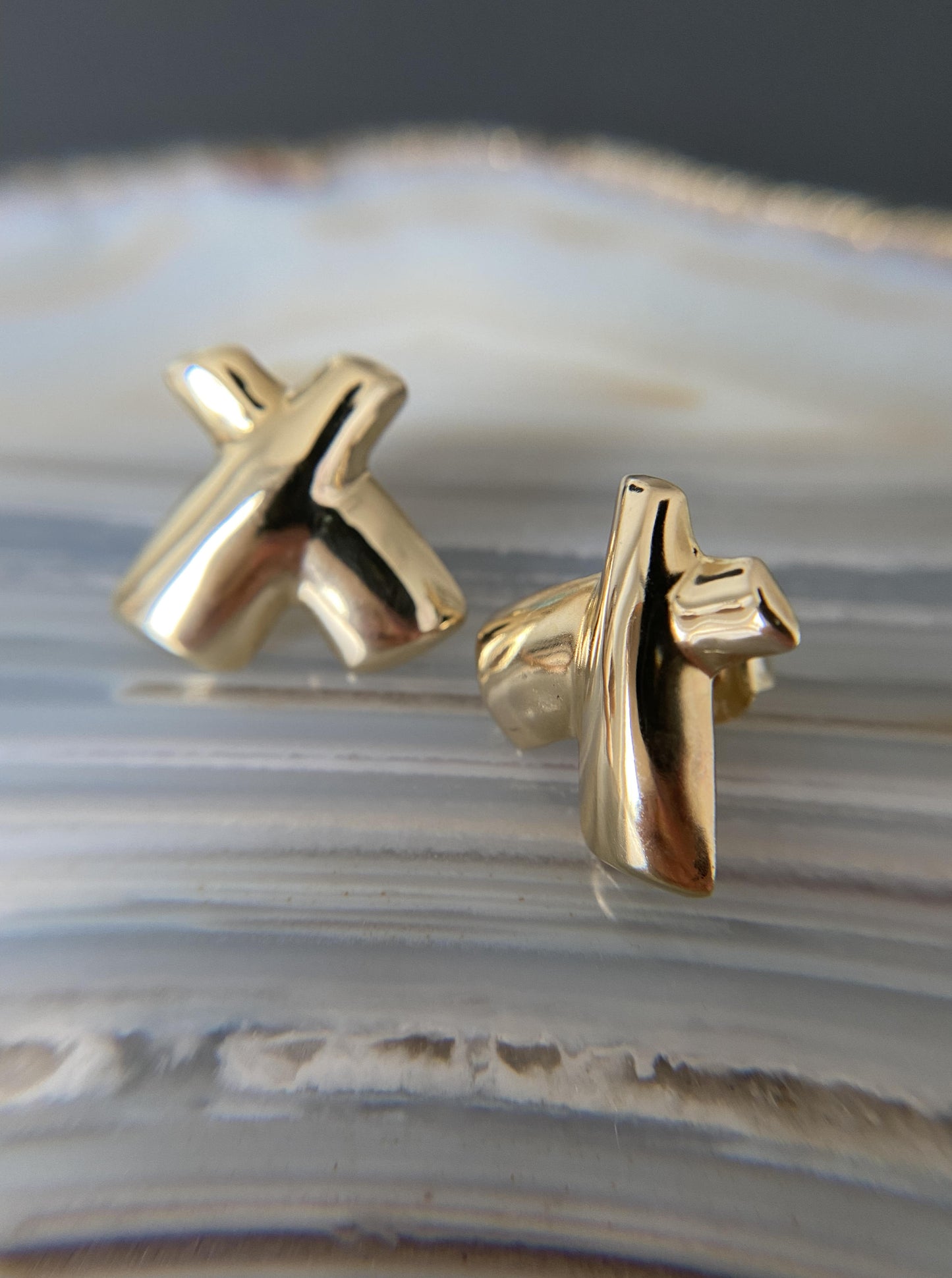 Vintage "X" Earring Studs