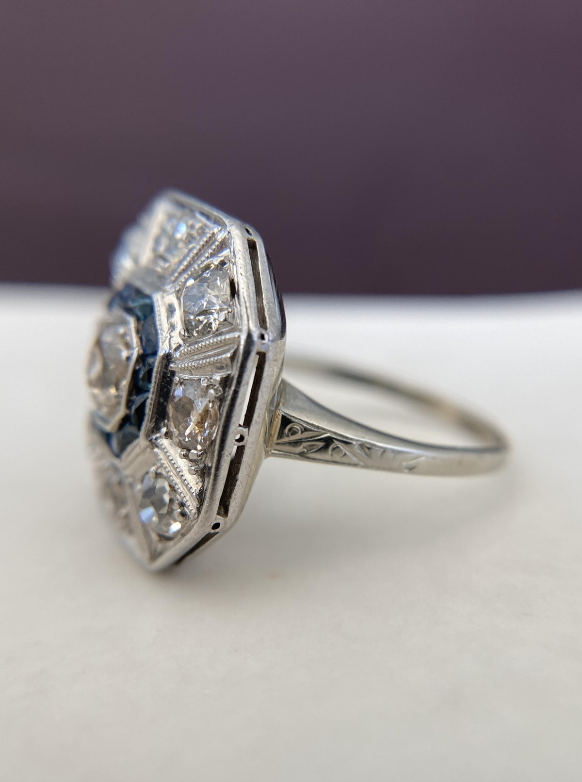 Art Deco Octagonal Cocktail Ring
