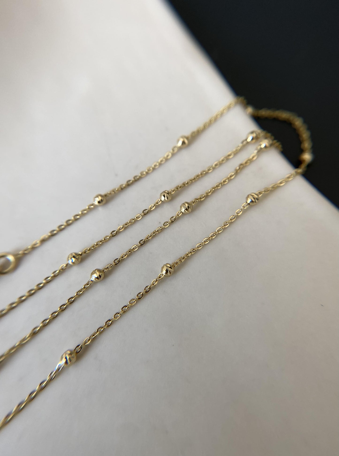 14K Beaded Chain (16" inches)
