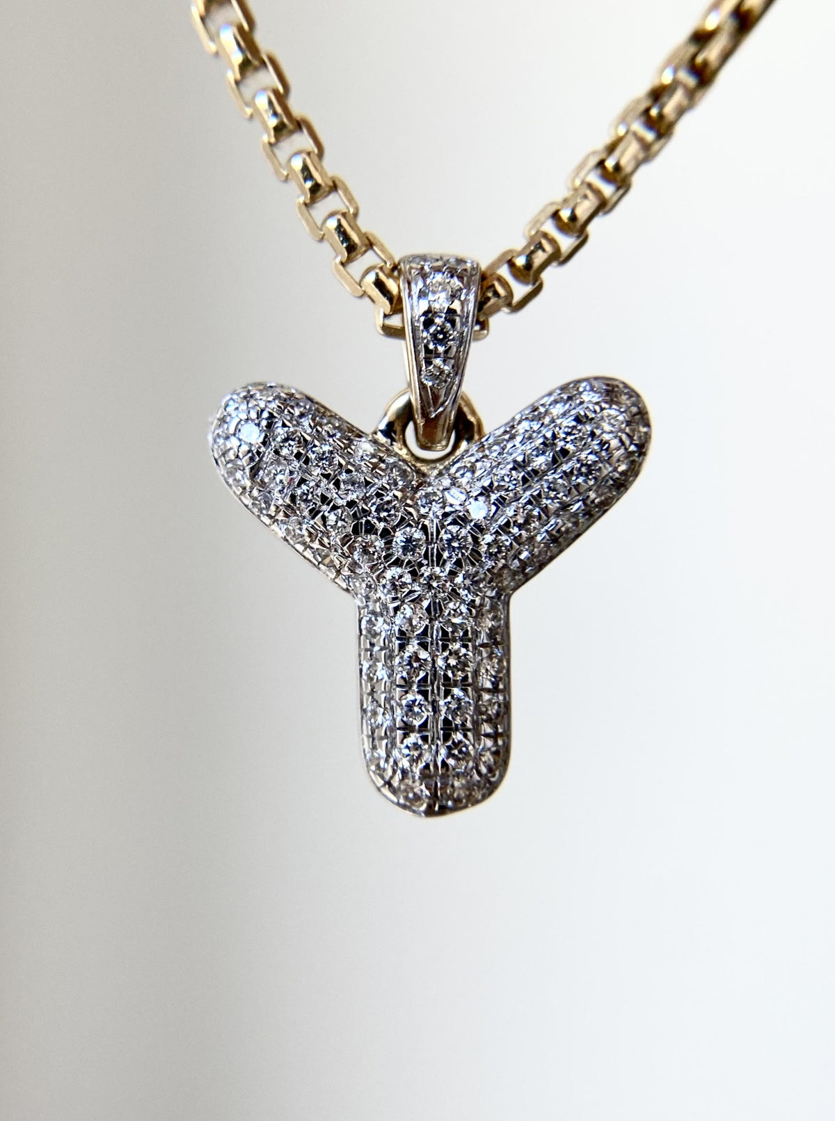 Letter "Y" Diamond Charm