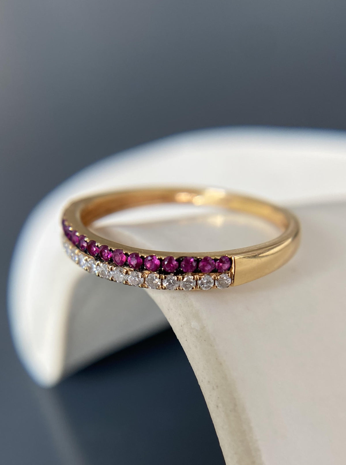 Ruby & Diamond Black Rhodium Band
