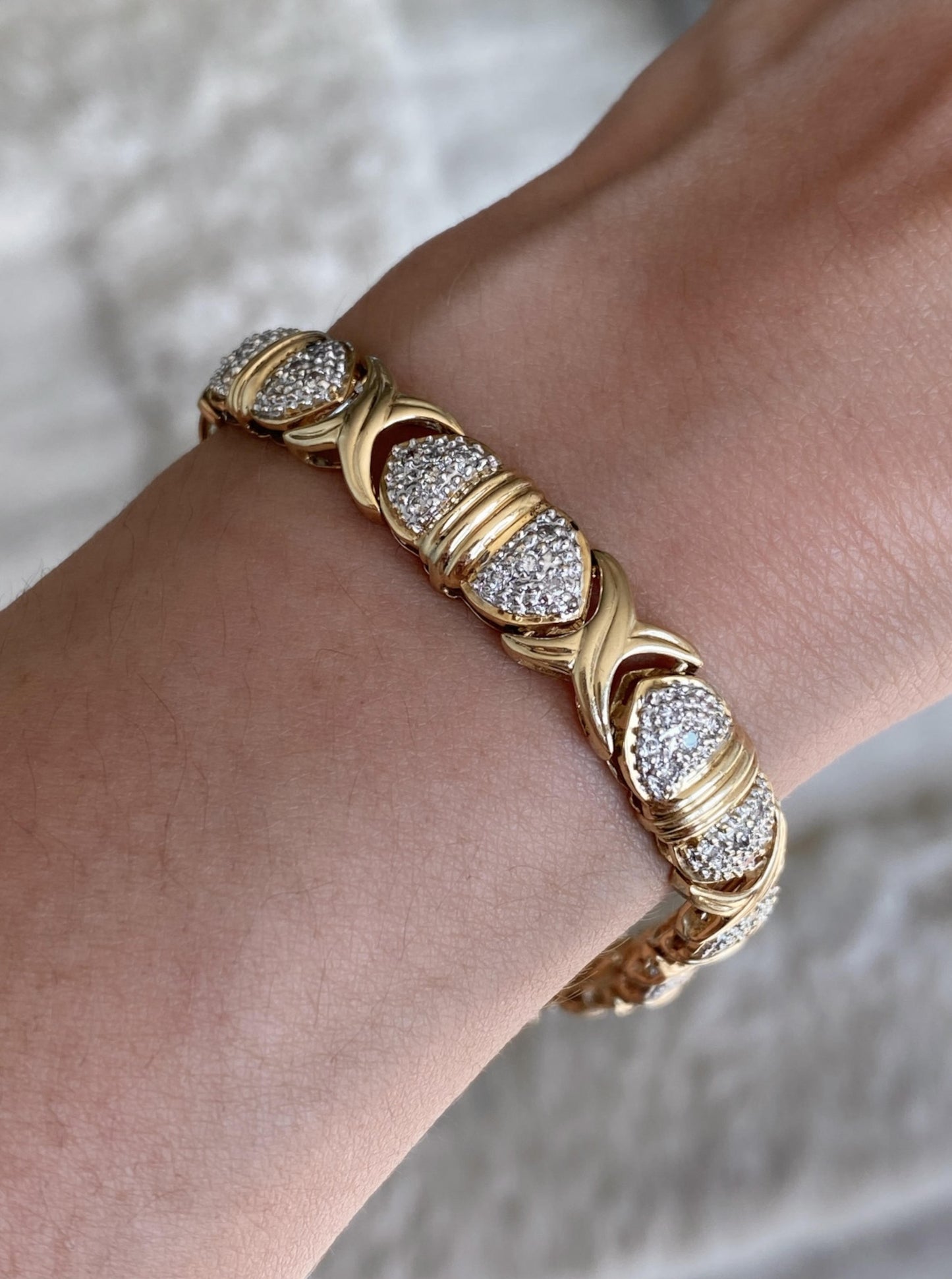 Vintage Pave Cluster Diamond Bracelet