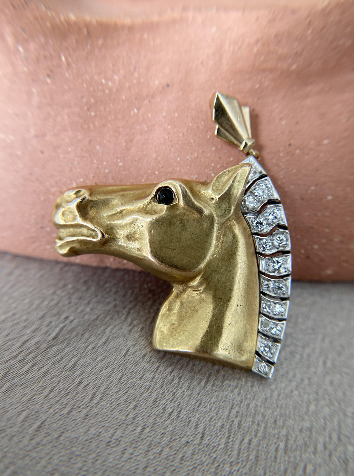 14K Horse Diamond Pendant