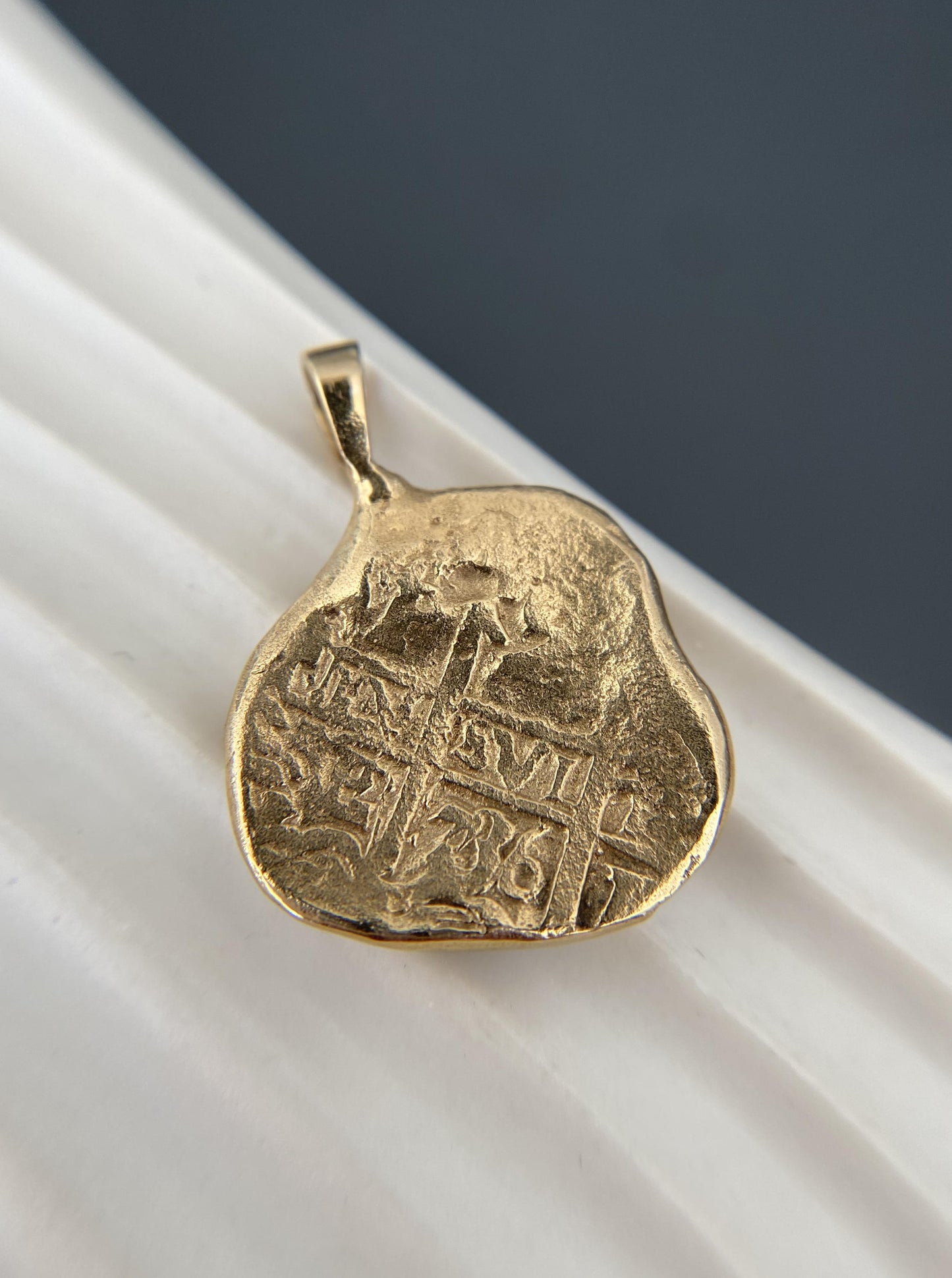 14K Replica Atocha Escudo Gold Coin Pendant