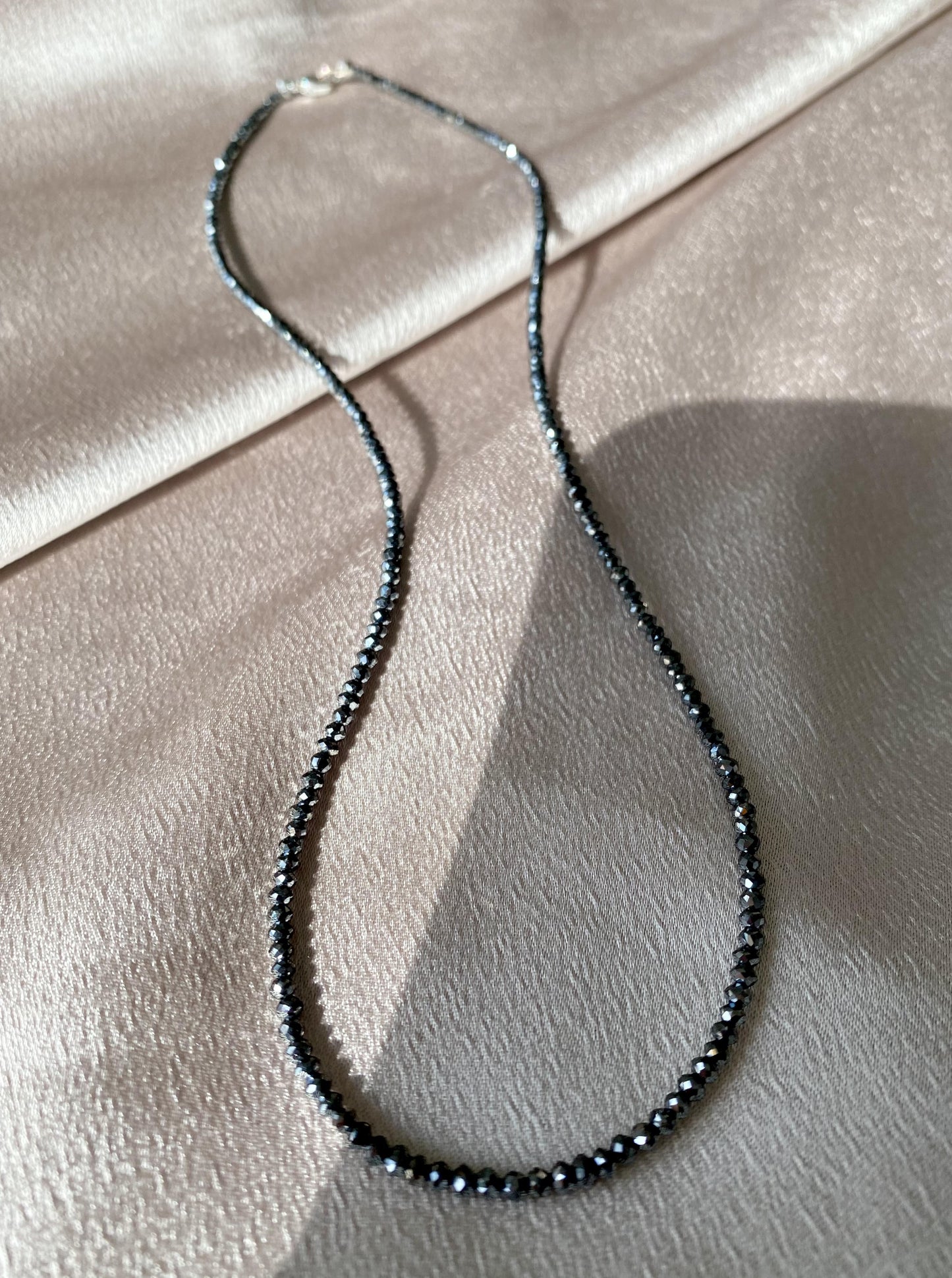 14K Black Diamond Beaded Chain