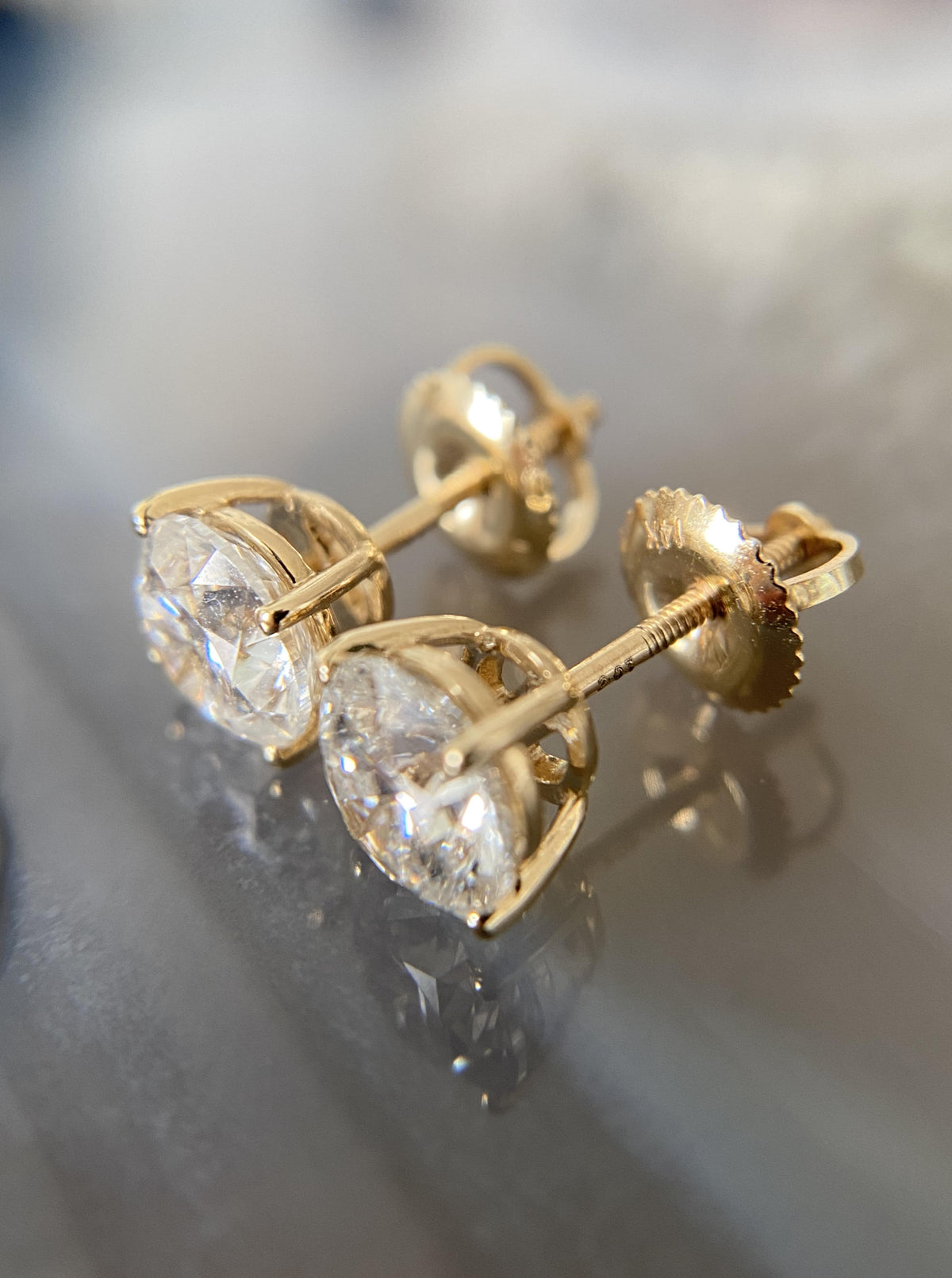 14K Lab Diamond Studs (2ct)