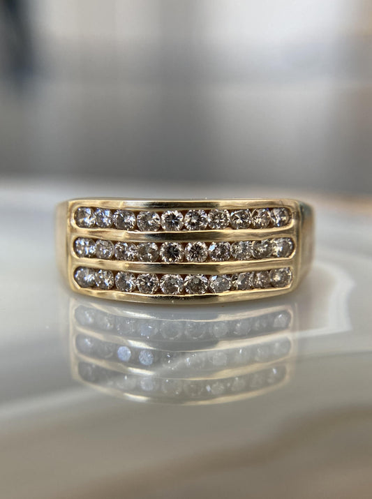 Triple Channel Diamond Band