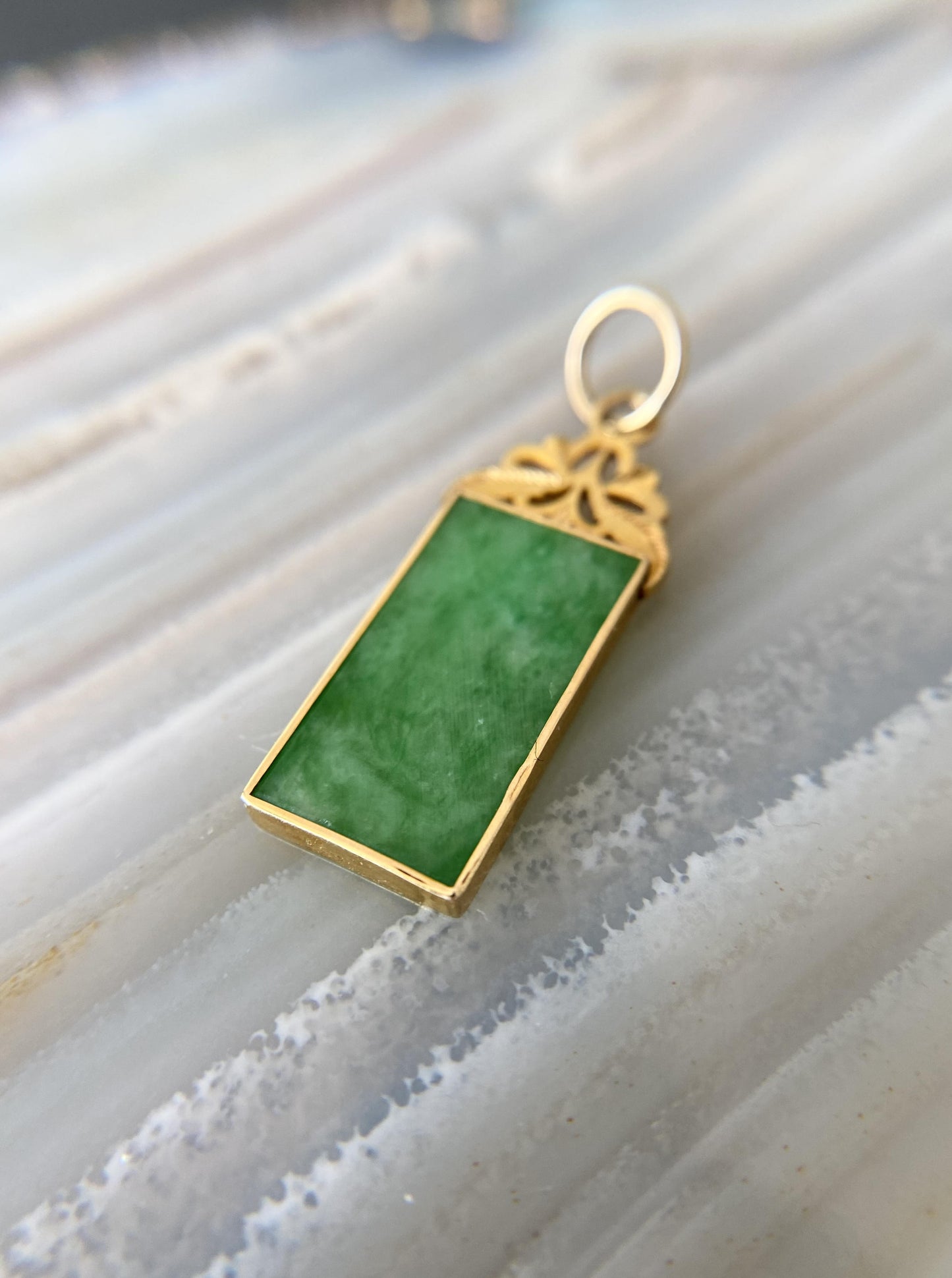 Vintage Rectangular Jade Charm