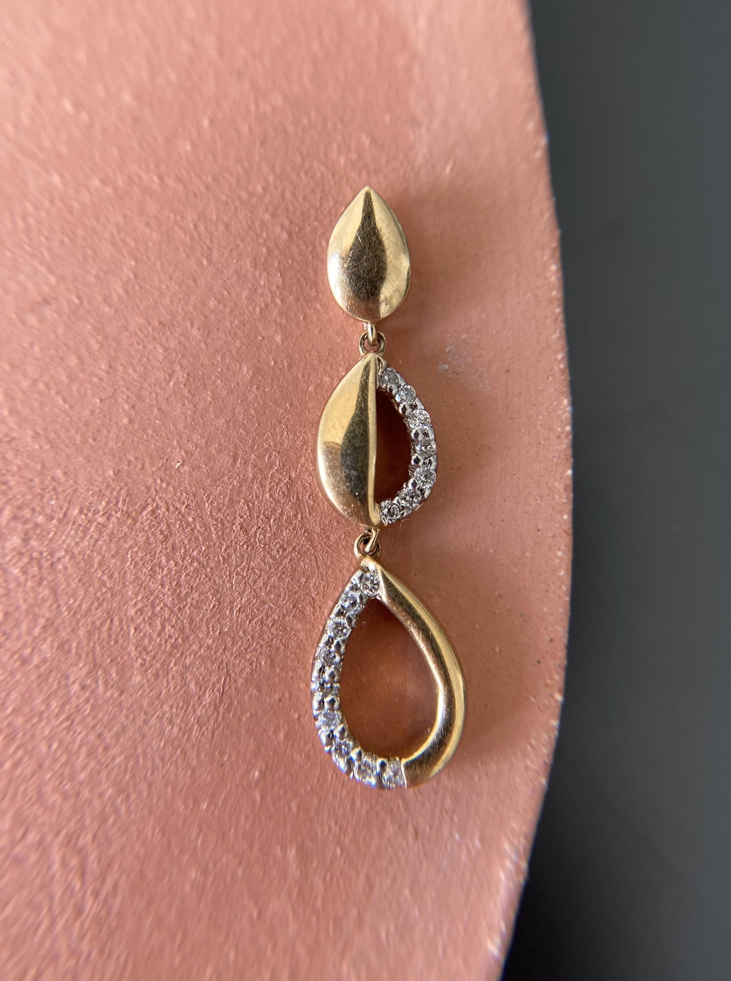 Vintage Triple Pear Shape Diamond Pendant