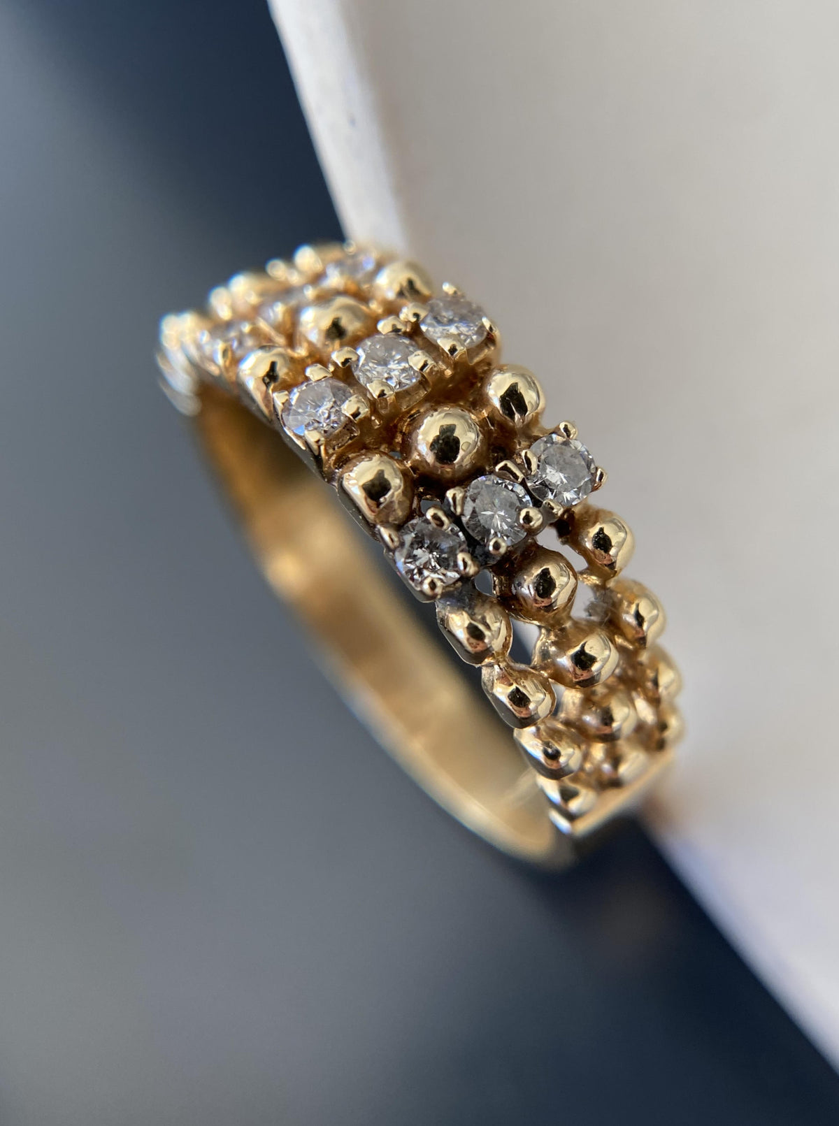 Vintage Beaded Diamond Band