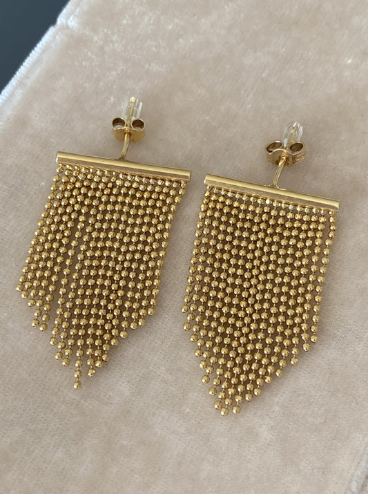Yellow Gold Tassel Earrings