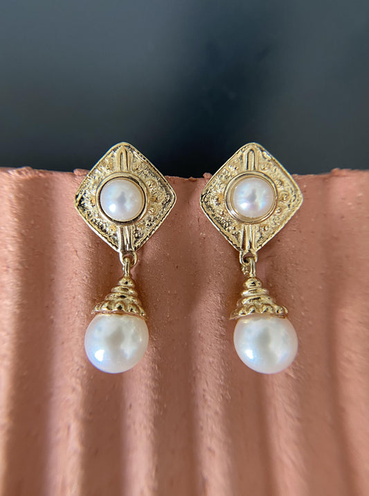 Vintage Double Pearl Earrings