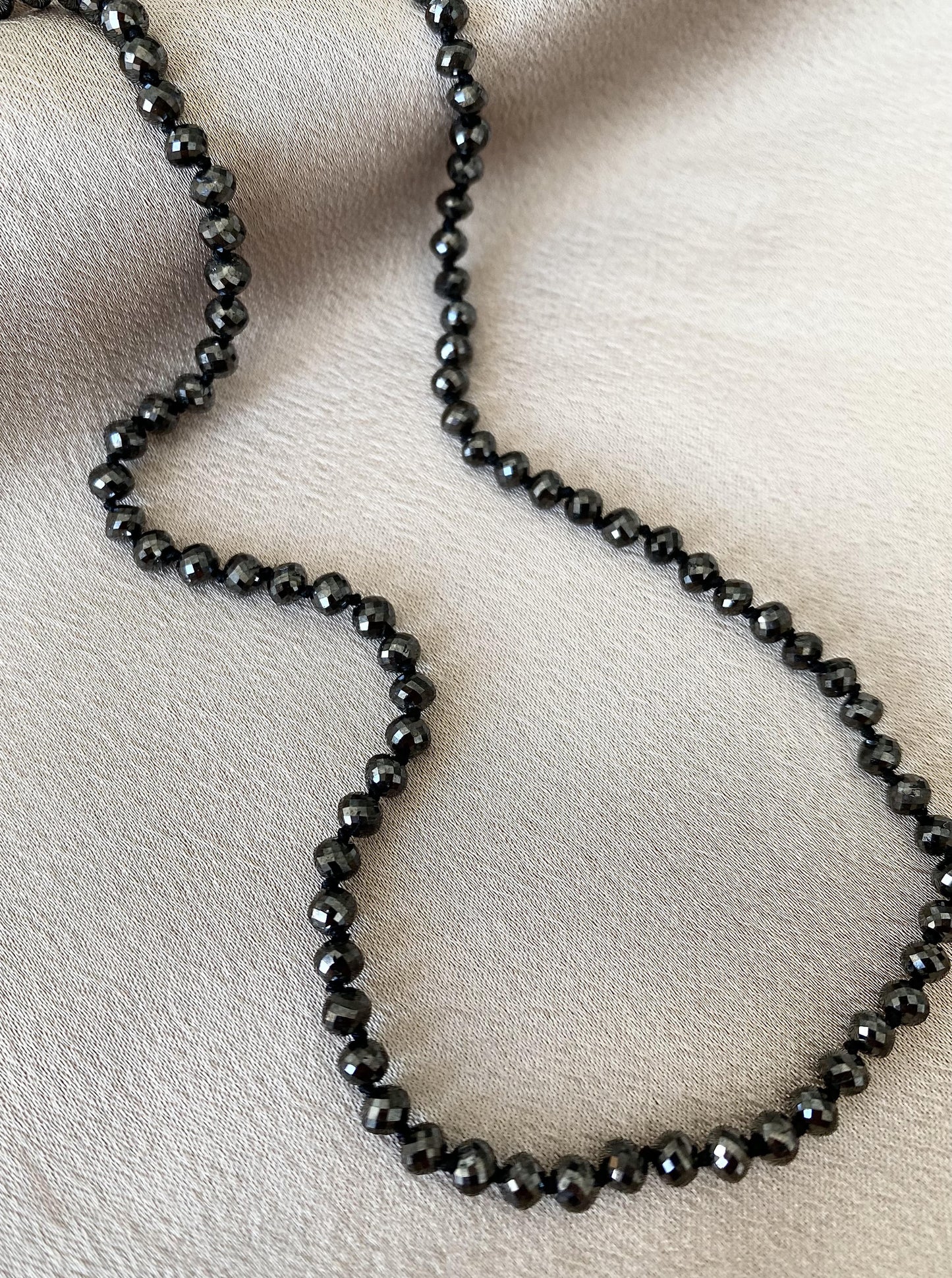 14K Black Diamond Beaded Chain (3.5mm)