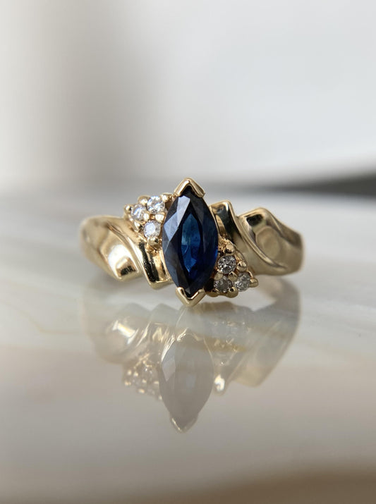 Vintage Marquise Sapphire Ring