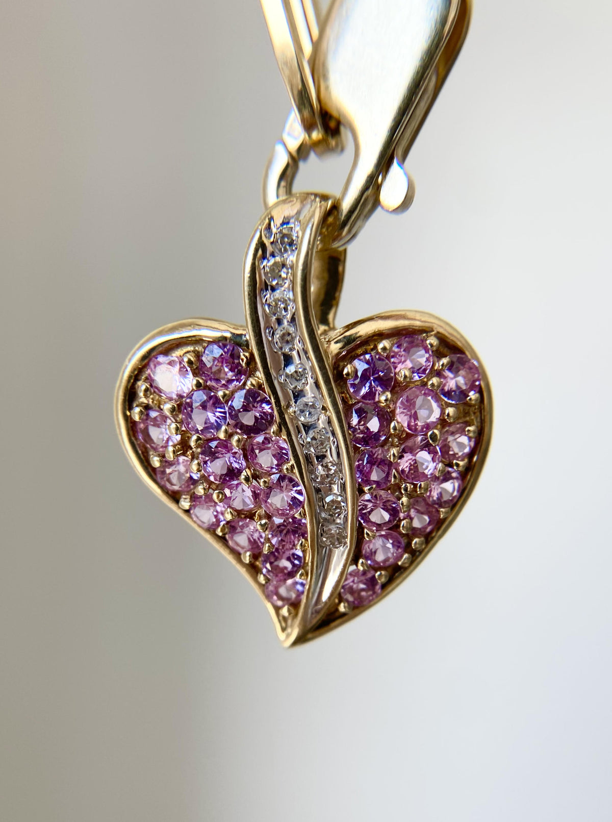 Pink Sapphire Heart Pendant