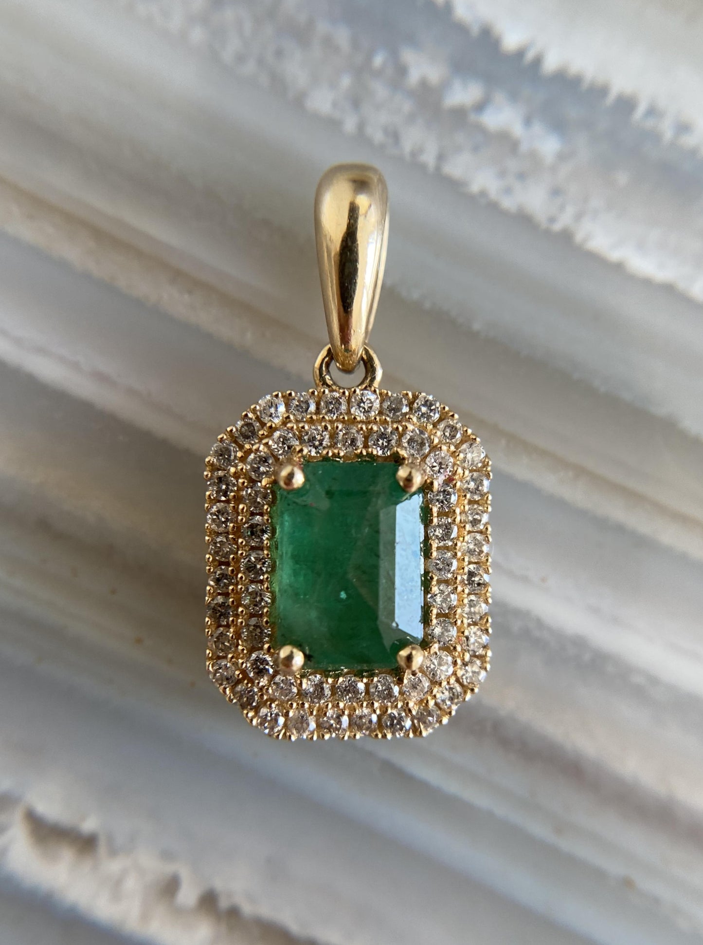Emerald Diamond Pendant
