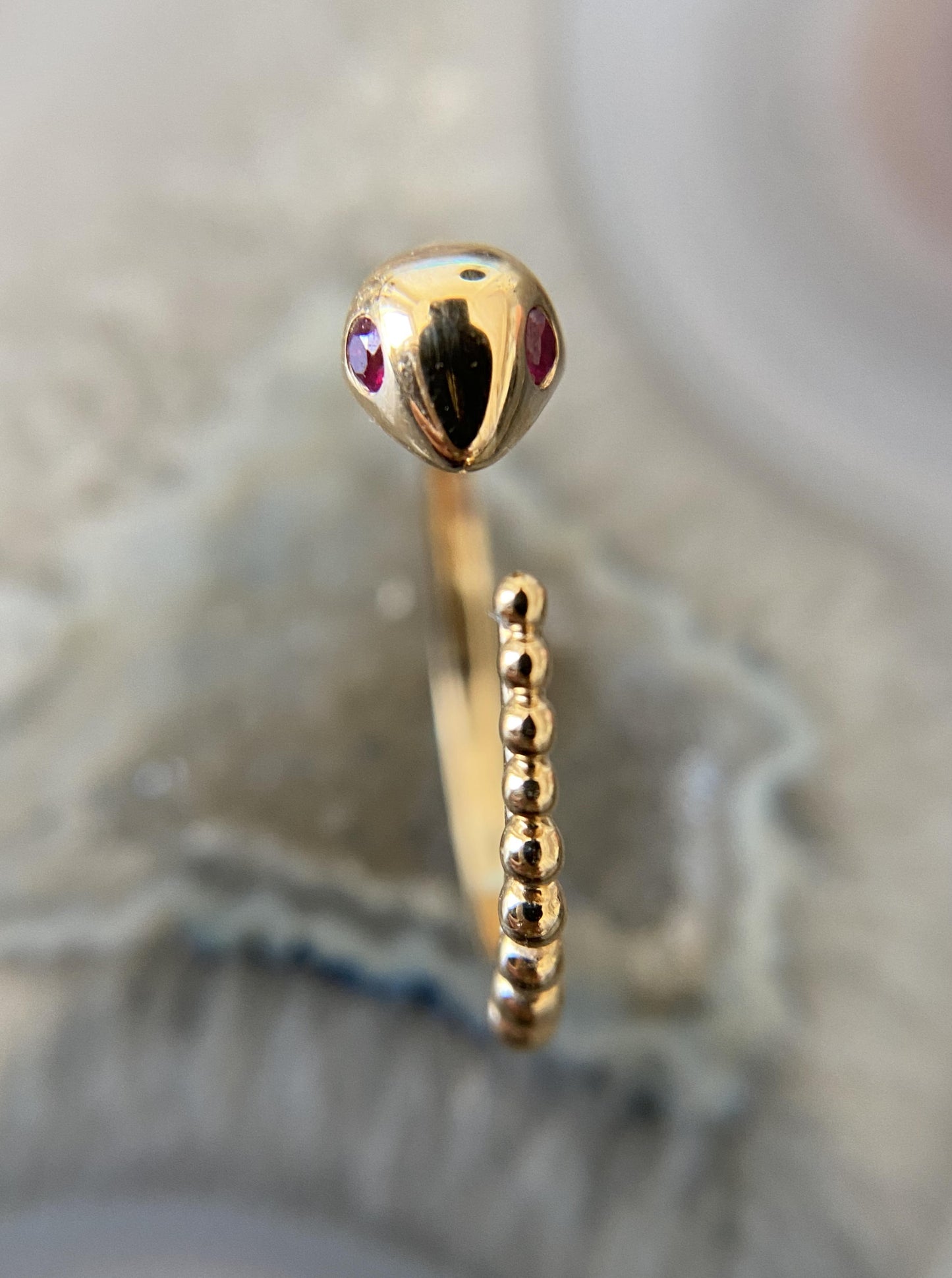 Ruby Eye Snake Ring