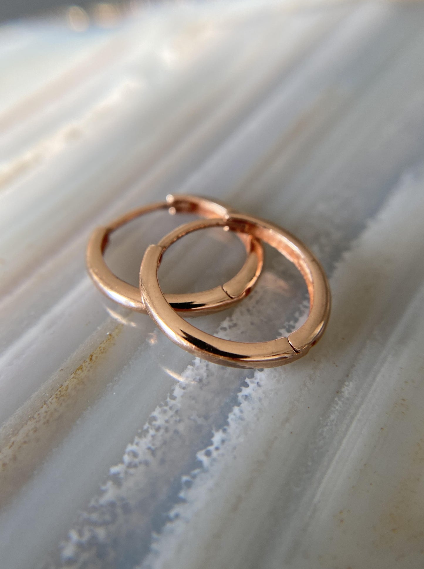 14K Rose Gold Small Hoops