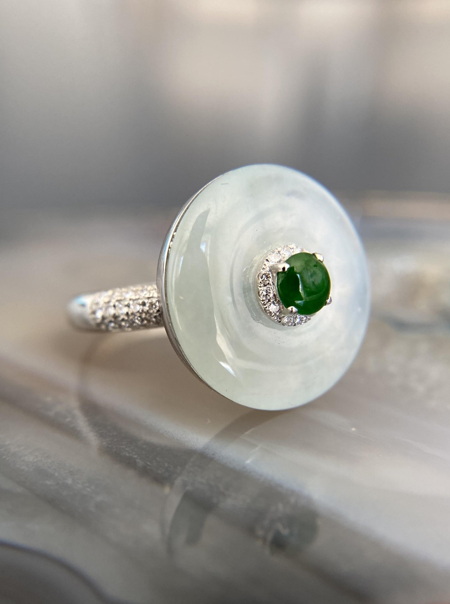 Ice Jade Coin Ring