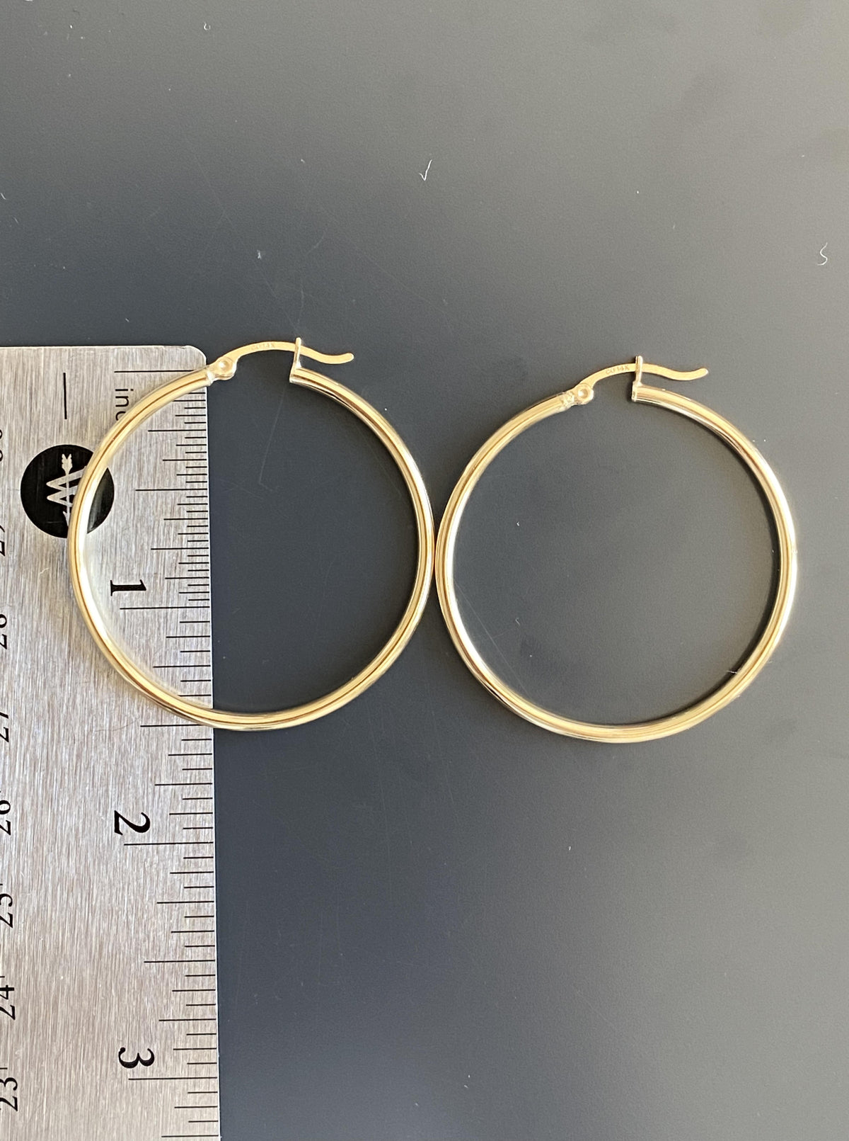 14K Large thin Hoops