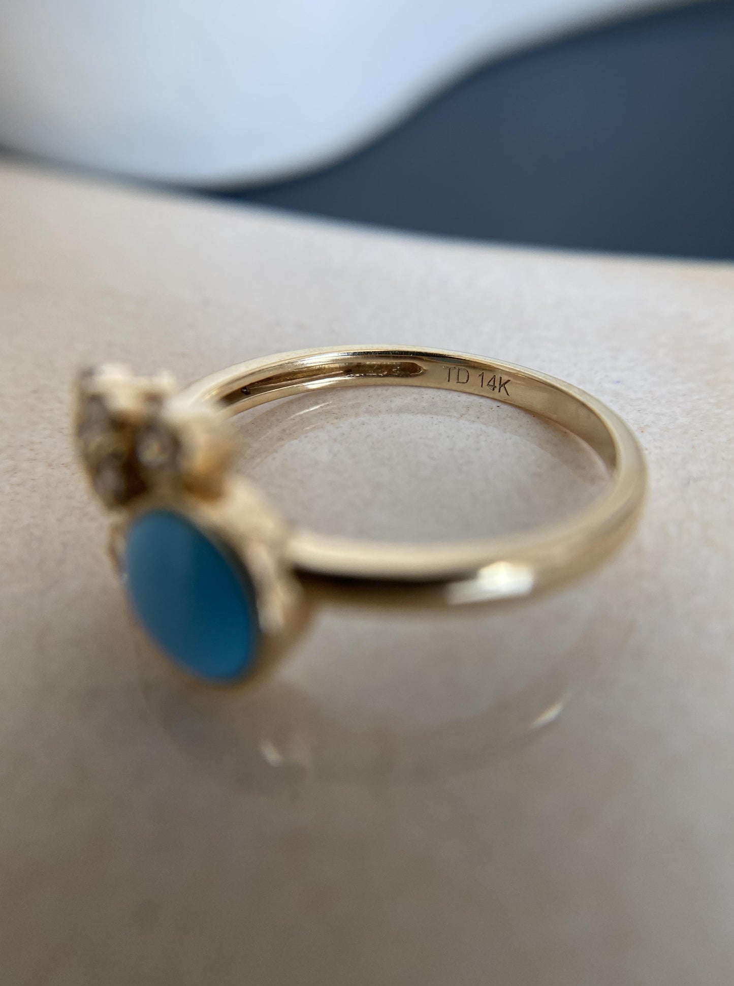 Turquoise and Diamond Ring