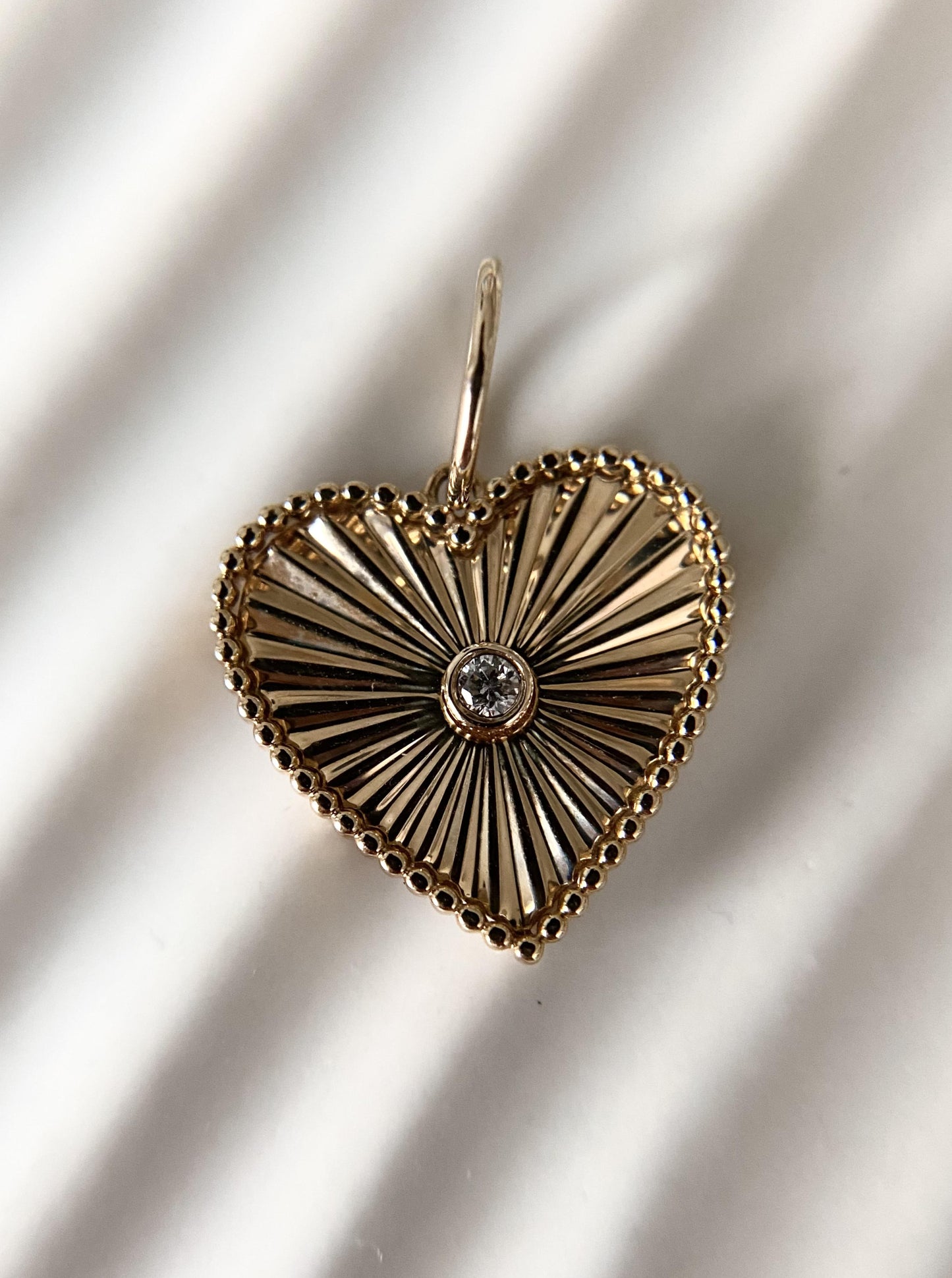 Heart Diamond Cut Charm