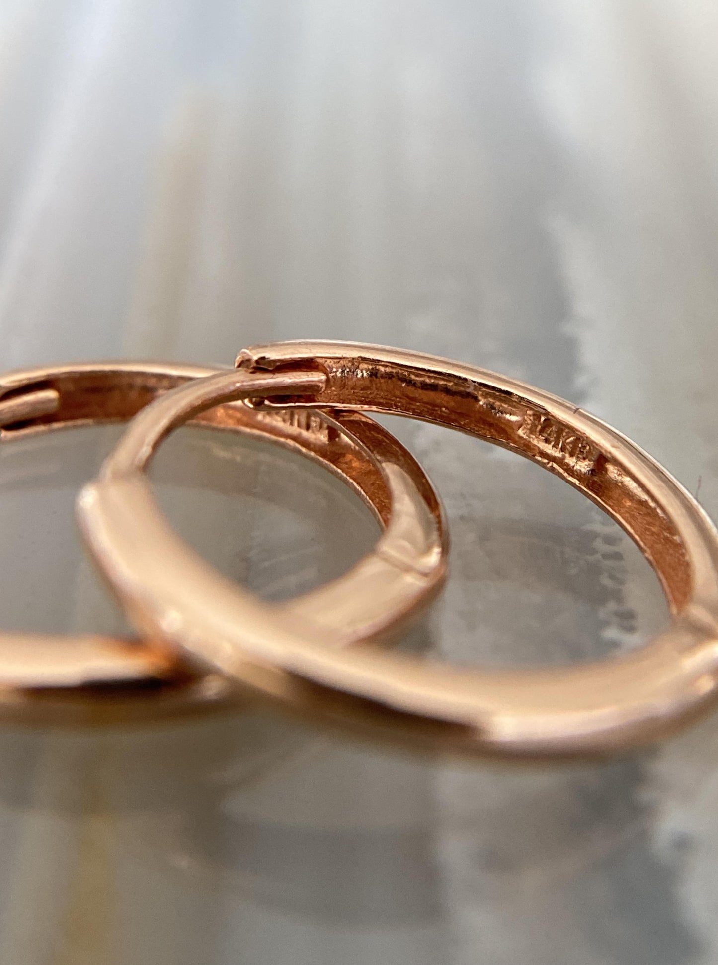 14K Rose Gold Small Hoops