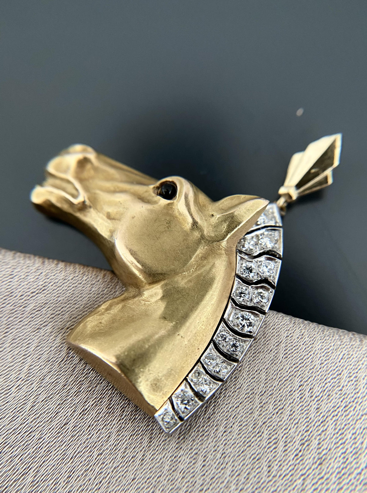 14K Horse Diamond Pendant